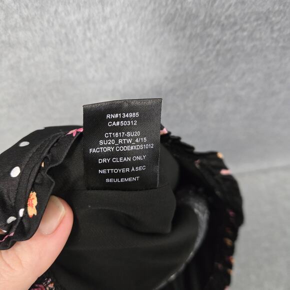 For Love And Lemons Camellia Black Floral Crop Top Size Small - Picture 7 of 7